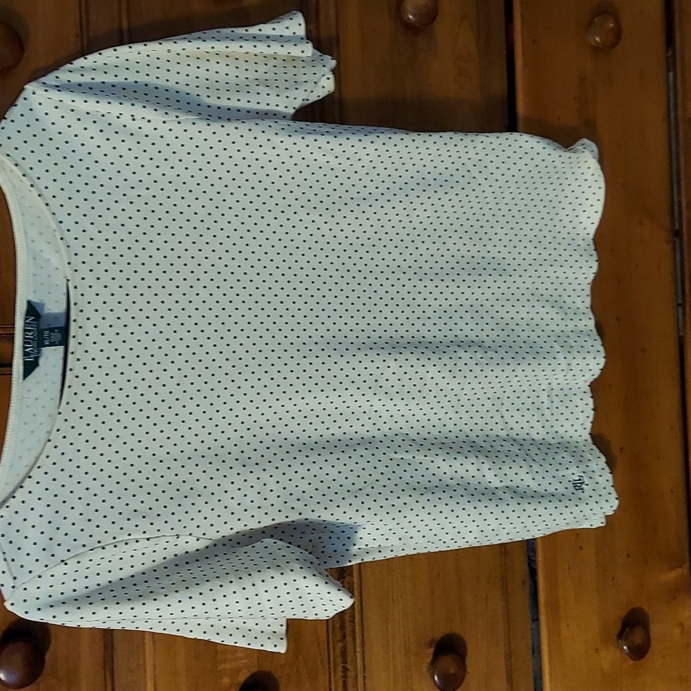 Lauren cream with black dots  XL